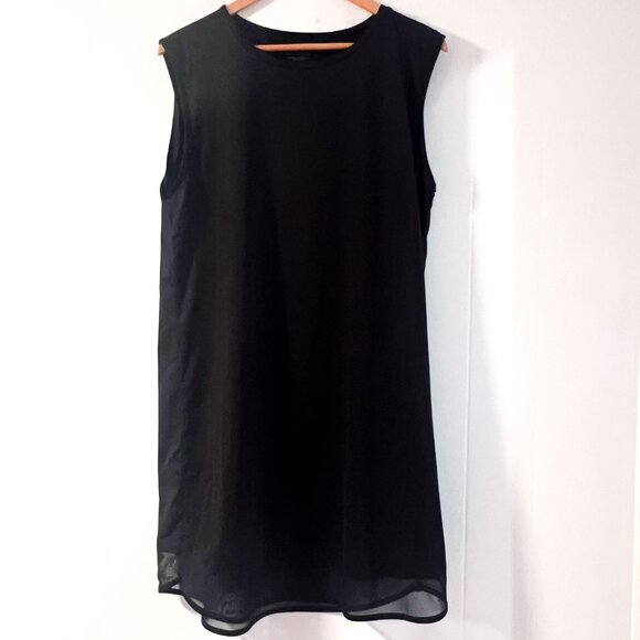 Athleta Sunlover SPF Black Mesh Hem Tank Dress Large - Picture 4 of 10